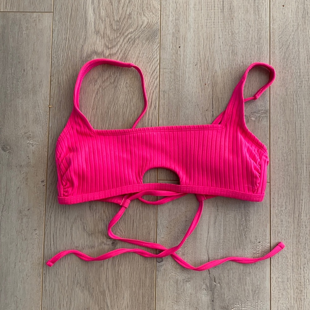 Hot pink swim bikini top